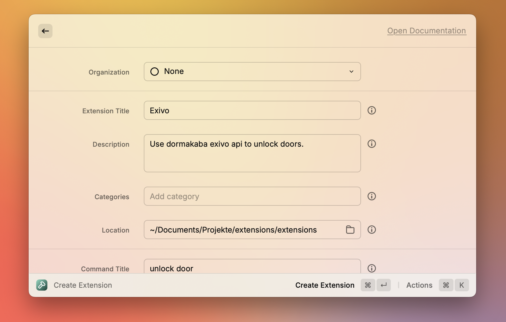 Neue Extension mit Raycast UI erstellen